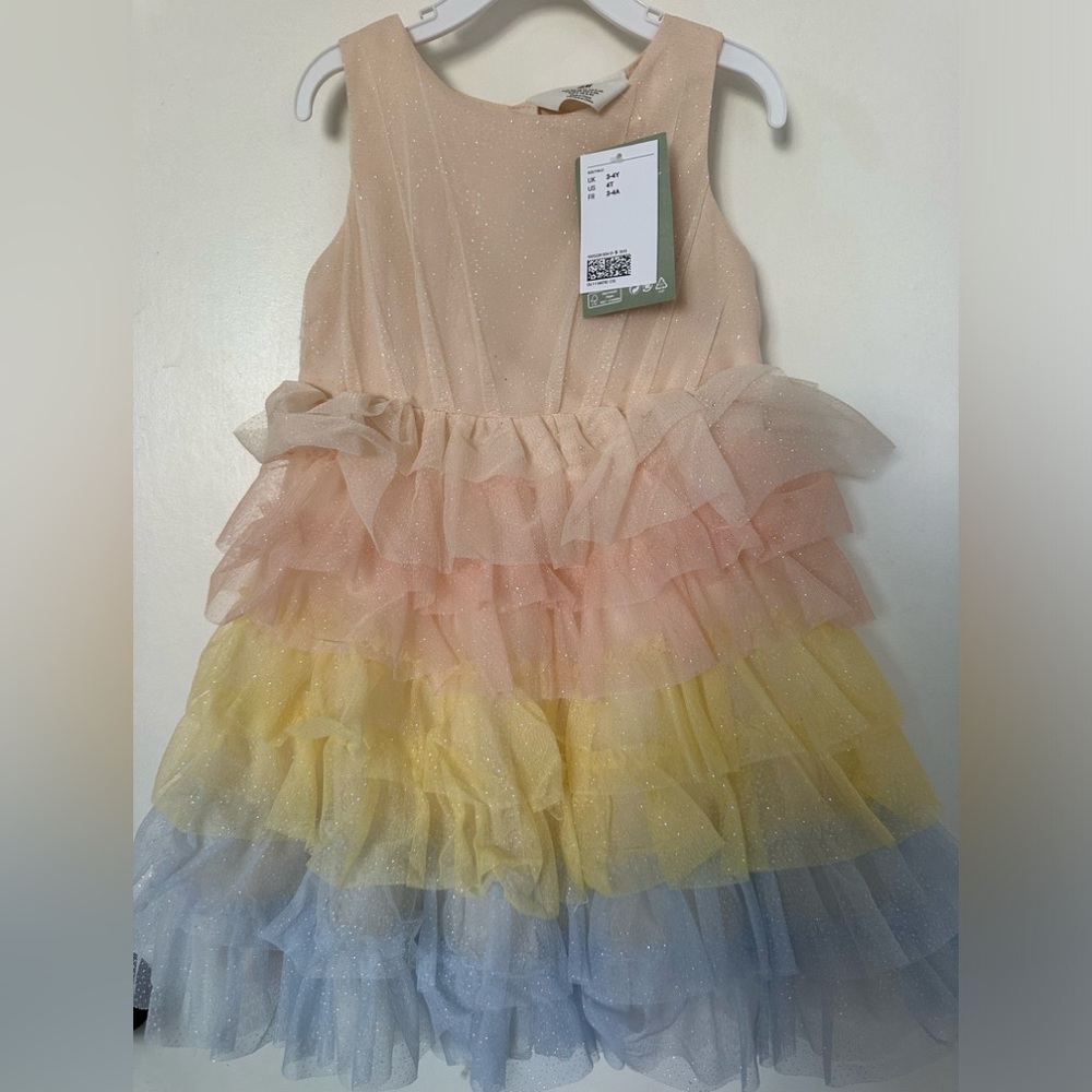 New H&M dress,size:3-4 years toddler,girls,kids,tulle,sparkle,ruffle,Christmas